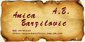 Anica Barzilović vizit kartica